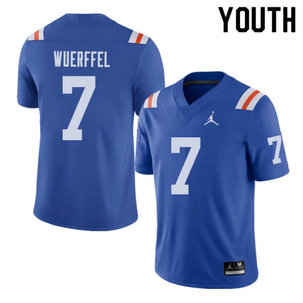 Jordan Brand Youth #7 Danny Wuerffel Florida Gators Throwback Alternate College Football Jerseys